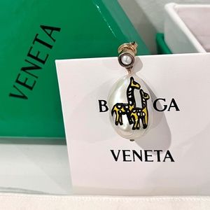 Bottega Veneta Giraffe and Trees Pearl Drop Earring (Single)